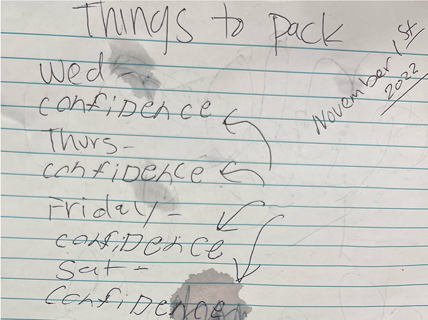 pack confidence