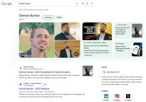 Damon Burton page one Google